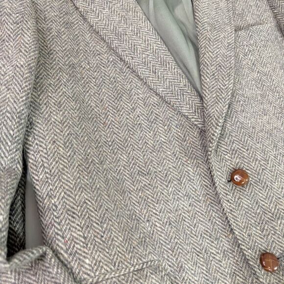 Vintage Tailored Classics by Levi Strauss Mens Jacket 42R Wool Herringbone Brown - Picture 3 of 7